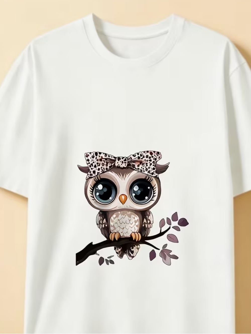 Owl Graphic Tee with Bow New